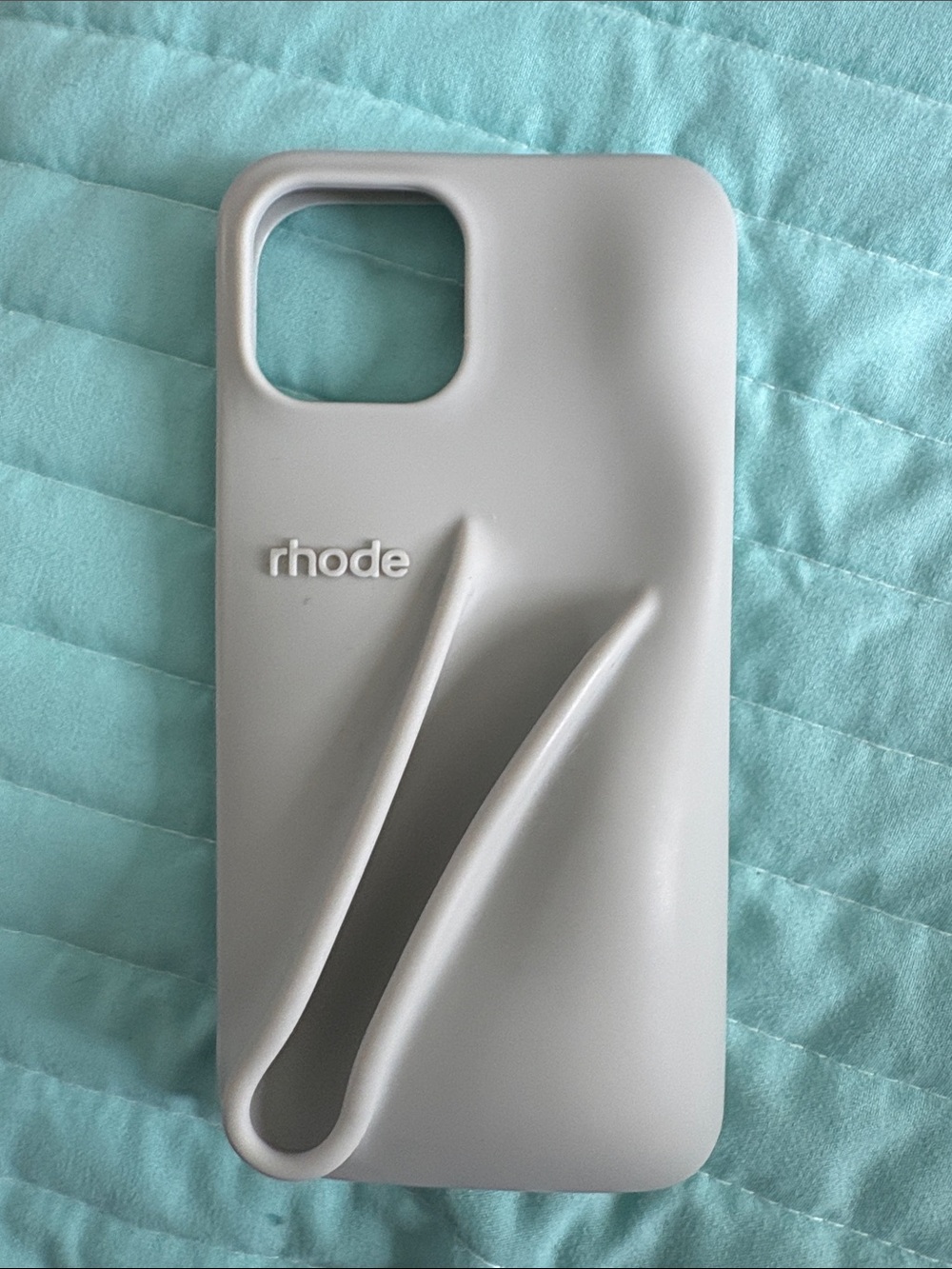 RHODE Soft-Touch Light Gray Phone Case with Integrated Grip